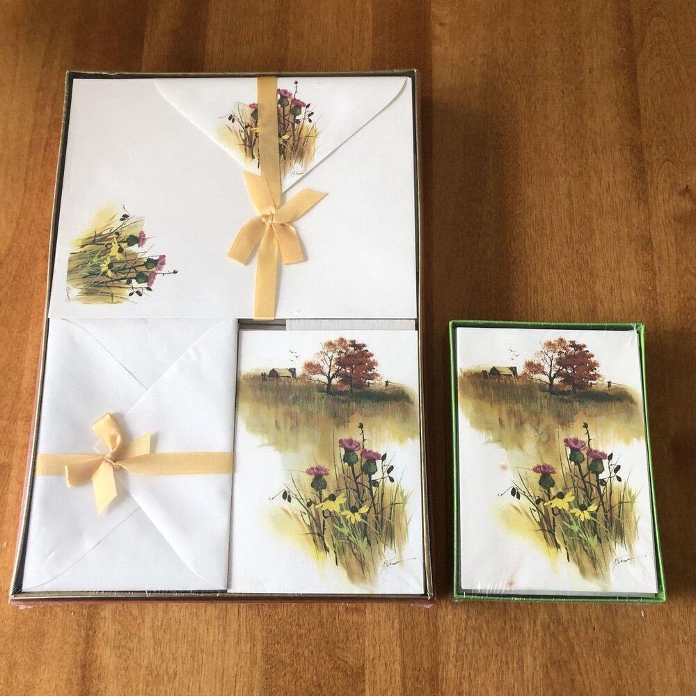 VINTAGE NEW Montag Four Seasons Fall Stationery Notecard Set In Box 1982